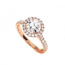 Runder Diamantring Ma vie Rosa-Gold 18k - Celinni