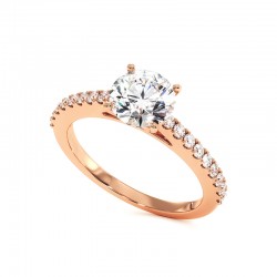 Diamantring Rundschliff Elle 18k Ros&eacute;gold - Celinni