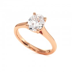 Ovaler Diamantring Promesse Ros&eacute;gold 18k - Celinni