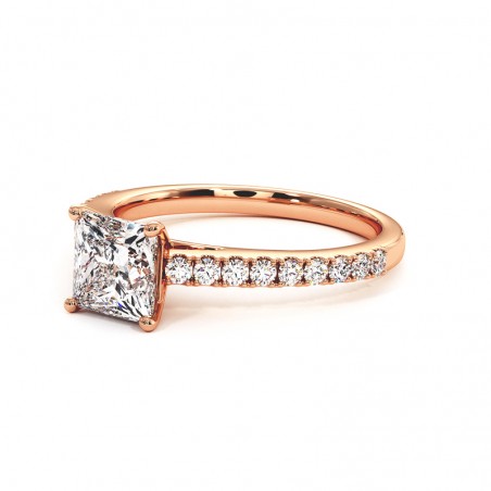 Prinzessin Diamantring Elle Roségold 18k 750 Tausendstel