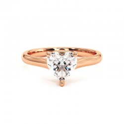 Solitaire diamant hart Promesse in roze goud Solitaire diamant hart Promesse in roze goud