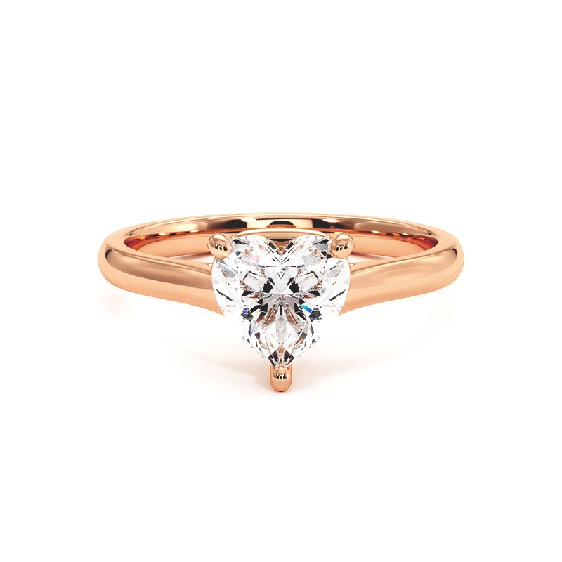 Diamond heart solitaire Promesse in rose gold