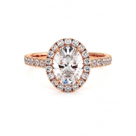 Ovale Diamanten Ring Ma vie 18k Rose Goud 750 Duizendsten