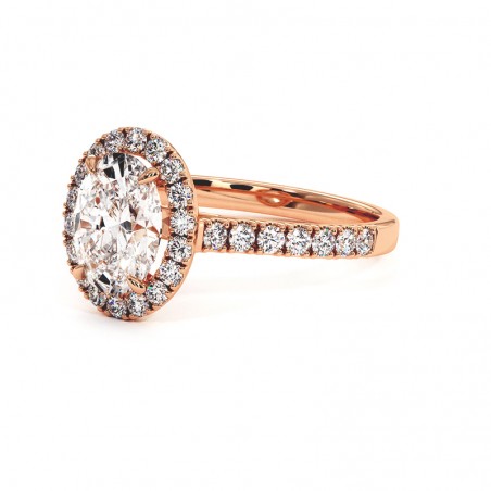 Oval Cut Diamond Ring Ma vie 18k Rose Gold 750 Thousandths