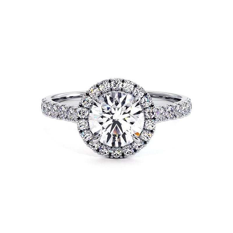 Round Diamond Ring Ma vie White Gold 18k 750 Thousandths