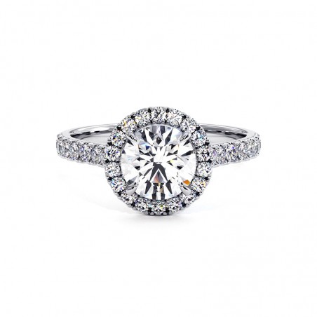 Bague Diamant Taille Rond Ma Vie Or Blanc 18k 750 Millièmes