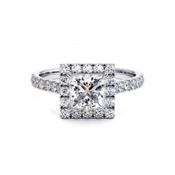 Anillo de Diamante Talla Princesa Mi Vida Oro Blanco 18k - Maison Celinni