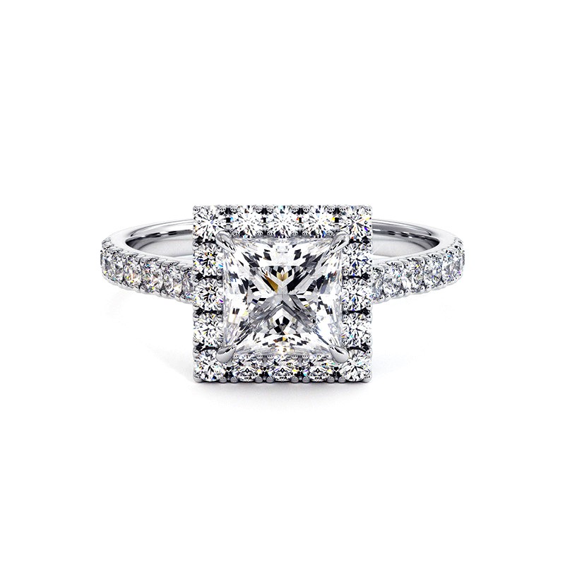 Anillo de Diamante Talla Princesa Mi Vida Oro Blanco 18k - Maison Celinni
