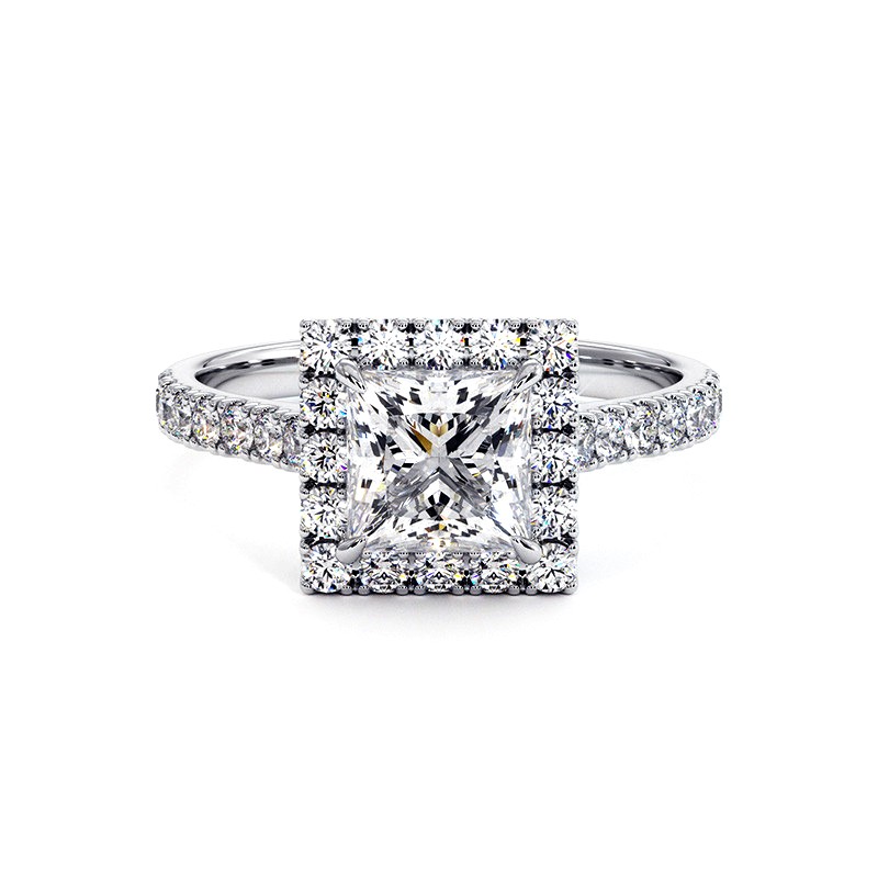 Bague Diamant Taille Princesse Ma Vie Or Blanc 18k 750 Millièmes