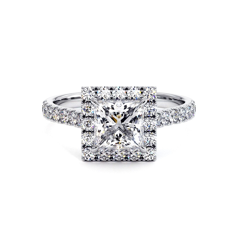 Princess Cut Diamond Ring Ma vie 18k White Gold 750 Thousandths