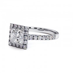Anillo de Diamante Talla Princesa Mi Vida Oro Blanco 18k - Maison Celinni