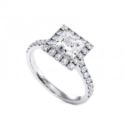 Anillo de Diamante Talla Princesa Mi Vida Oro Blanco 18k - Maison Celinni