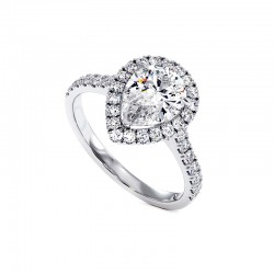 Diamantring Birnenschliff Ma vie Wei&szlig;gold 18k - Celinni