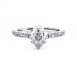 Diamantring Birnenschliff Elle 18k Wei&szlig;gold - Celinni