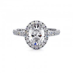 Ovaler Diamantring Ma vie Wei&szlig;gold 18k - Celinni