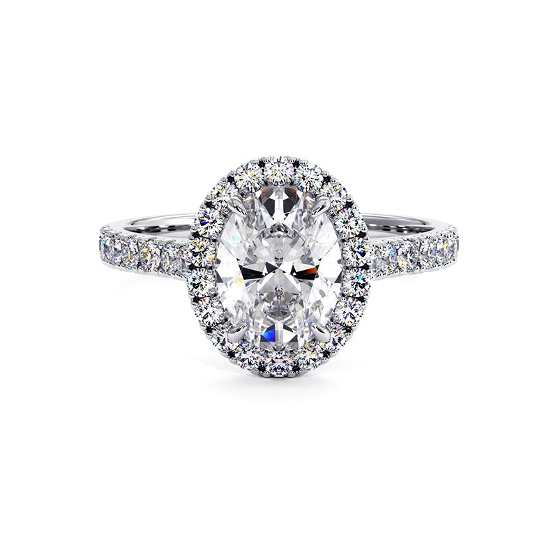 Ovaler Diamantring Ma vie Wei&szlig;gold 18k - Celinni