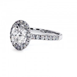 Ovaler Diamantring Ma vie Wei&szlig;gold 18k - Celinni