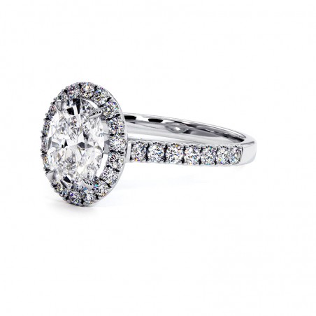 Ovale Diamantring Ma vie Wei&szlig;gold 18k 750 Tausendstel