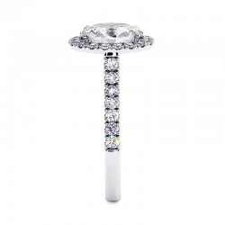 Ovaler Diamantring Ma vie Wei&szlig;gold 18k - Celinni