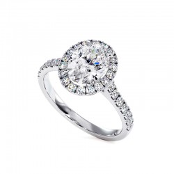 Ovaler Diamantring Ma vie Wei&szlig;gold 18k - Celinni