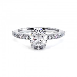 Ovaler Diamantring Elle 18k Wei&szlig;gold - Celinni