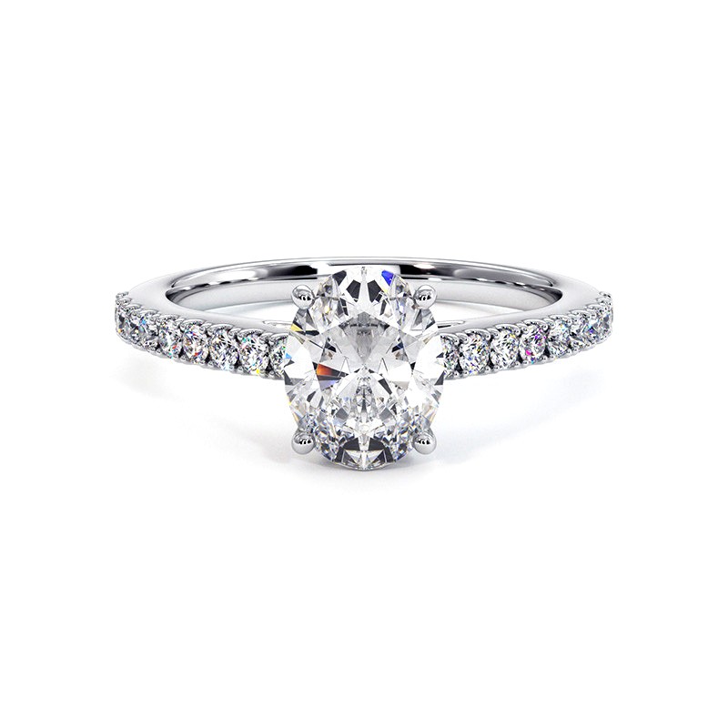 Ovaler Diamantring Elle 18k Wei&szlig;gold - Celinni