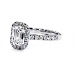 Anillo de Diamante Talla Esmeralda Mi Vida Oro Blanco 18k - Casa Celinni