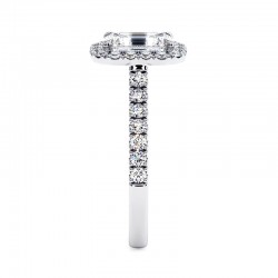 Anillo de Diamante Talla Esmeralda Mi Vida Oro Blanco 18k - Casa Celinni
