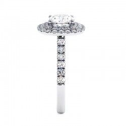 Diamantring Kissen Doppel Halo Ma vie Wei&szlig;gold 18k - Celinni