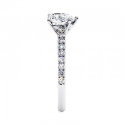 Anillo de Diamante Talla Coraz&oacute;n Ella Oro Blanco 18k - Maison Celinni