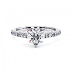 Diamantring Herzschliff Elle Wei&szlig;gold 18k - Celinni