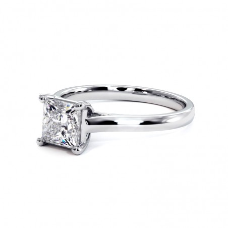 Prinzessschliff Diamantring Promesse Weißgold 18k 750 Tausendstel