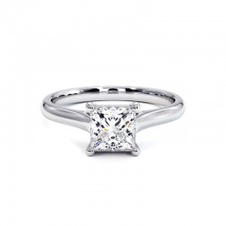 Prinzessin Diamantring Promesse Wei&szlig;gold 18k - Celinni