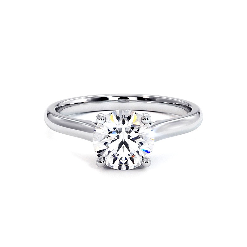 Round Diamond Ring Promesse 18k 750 Thousandths White Gold