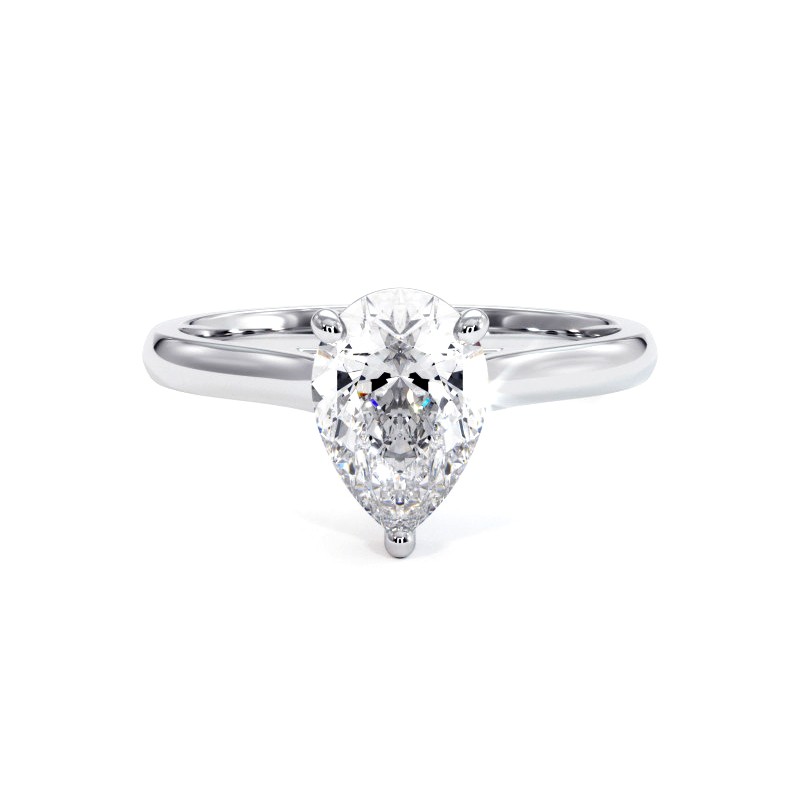 Birnen Diamantring Promesse Wei&szlig;gold 18k 750/1000 - Celinni