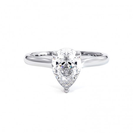 Bague Diamant Taille Poire Promesse Or Blanc 18k 750 Millièmes