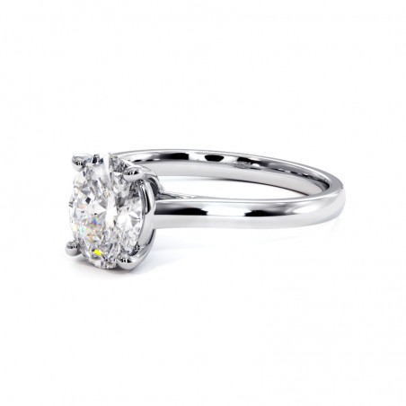 Oval Cut Diamond Ring Promesse 18k White Gold 750 Milli&egrave;mes