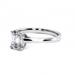 Anillo de Diamante Talla Esmeralda Promesa Oro Blanco 18k - Maison Celinni
