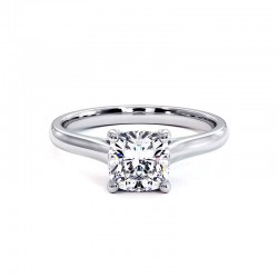 Anillo de Diamante Talla Coj&iacute;n Promesa Oro Blanco 18k - Maison Celinni