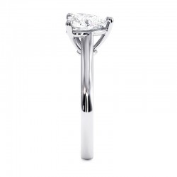 Anillo de Diamante Talla Coraz&oacute;n Promesa Oro Blanco 18k - Maison Celinni