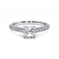 Radiant Schliff Diamantring Elle in 18k Wei&szlig;gold - Celinni