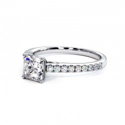 Radiant Schliff Diamantring Elle in 18k Wei&szlig;gold - Celinni