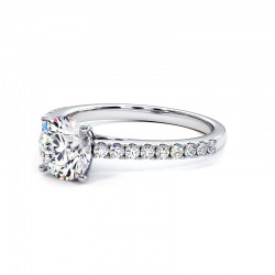 Anillo de Diamante Talla Redonda Ella Platino 950 Mil&eacute;simas - Casa Celinni