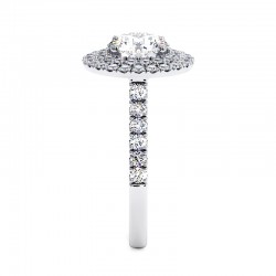 Anillo de Diamante Redondo Doble Halo Mi Vida Platino 950 - Casa Celinni