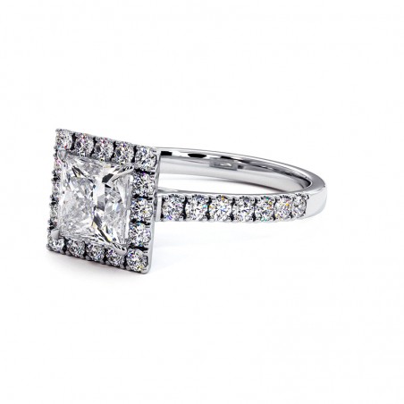 Anillo de Diamante Talla Princesa Mi Vida Platino 950 Mil&eacute;simas