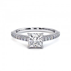 Anillo de Diamante Talla Princesa Elle Platino 950 - Casa Celinni