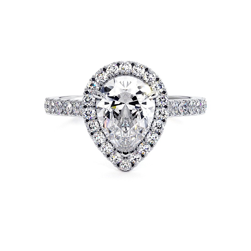 Anillo de Diamante Talla Pera Mi Vida Platino 950/1000 - Casa Celinni