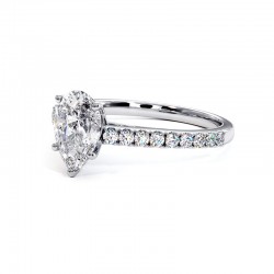 Anillo de Diamante Talla Pera Elle Platino 950 - Casa Celinni