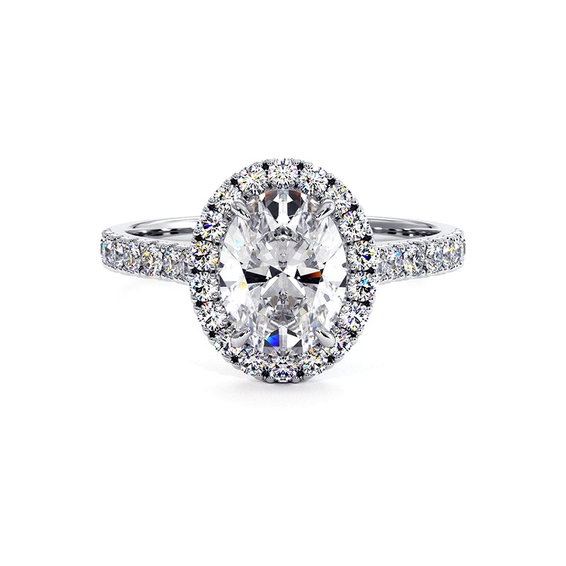 خاتم الماس بشكل بيضاوي Ma vie بلاتيني 950 مليم