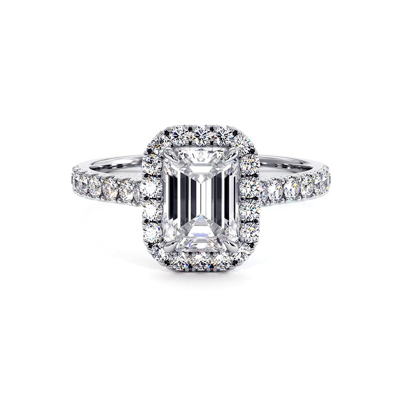 Anillo de Diamante Talla Esmeralda Mi Vida Platino 950/1000 - Casa Celinni
